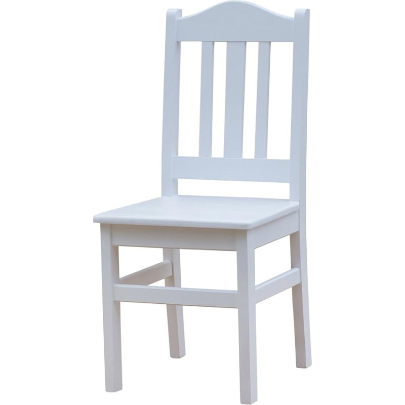 k koma Chair Solid Pine Wood White Honey Country House Style Solid Wood (White)