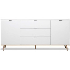 Newfurn Elia.Two Sideboard Chest of Drawers Scandinavian Sideboard Highboard Multi-Purpose Cabinet II 180 x 87 x 40 cm (W x H x D) II in White/White Living Room Bedroom Dining Room