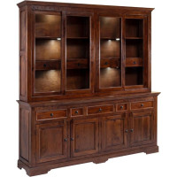 MASSIVMOEBEL24.DE Oxford Buffet Acacia 204 x 50 x 220 cm, Colour: Dark Brown Lacquered, Size: 204 x 50 x 220 cm (W x D x H)