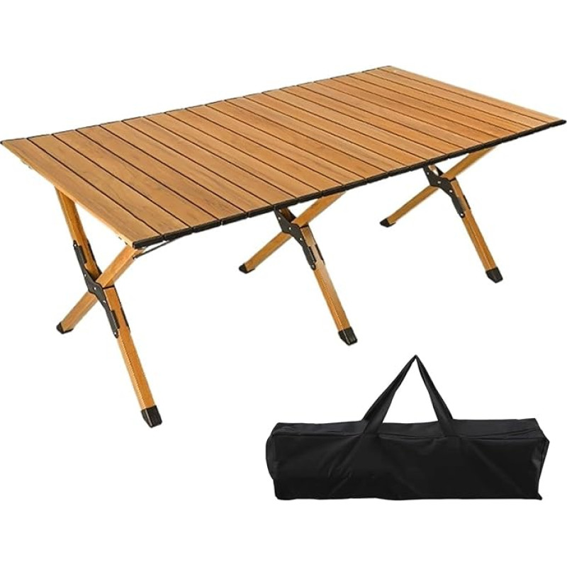Tragbarer, faltbarer Esstisch, 150 cm, Aluminium, Picknicktisch, leicht, Outdoor, Grill, Gartentisch, kompakt, niedrig, Campingmöbel für den Garten
