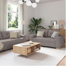 EMYRLXQW Sofas-2-teiliges Sofaset mit Kissen, taupe Stoff