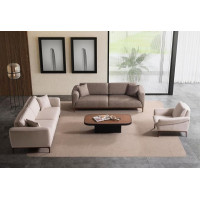 Generisch Mallow 3 + 3 + 1 Living Room Set Sand / Beige