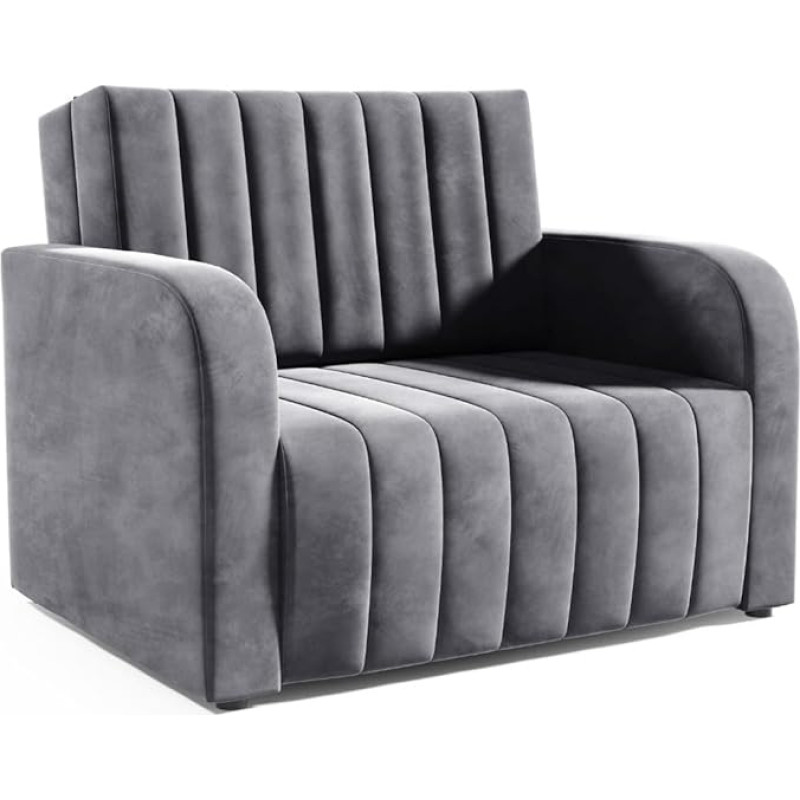 LIKMA Otto 1 Seater Sofa Small 105 x 90 x 100 cm Single Chair Velvet Fully Assembled Modern Couch Sleeping Chair Folding Bed Armchair with Sleep Function Fabric: Jasmine 96