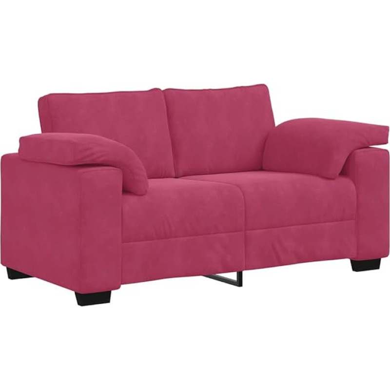 vidaXL Two Seater Sofa Wine Red 120cm Velvet 2 Seater Sofa Couch Living Room Seating Furniture Sofa Padded Sofa Living Room Sofa 2 Seater Couch