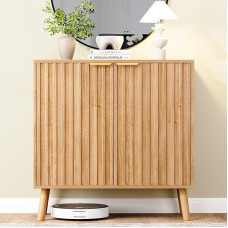 REHOOPEX Ribbed Storage Cabinet, Buffet Cabinet, Sideboard, Modern Accent Cabinet, Console Table for Entryway, Living Room