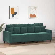 CIADAZ 359315 3-Seater Sofa, Dark Green, 180 cm, Velvet, Lounge Sofa, Sofas & Couches, Relax Sofa, Couch for Living Room, Couch with