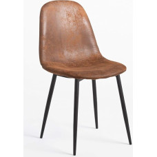 SKLUM Pack of 4 Glam Faux Leather Dining Chairs Black