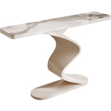UANFHWZF Console Table, Modern Console Table Made of Faux Marble, Entrance Area, Sofa Table for Living Room, Table (White, L)
