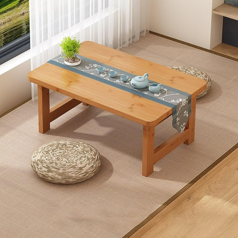 Klapptisch aus Holz, moderner Couchtisch für Wohnzimmer, niedriger Zen-Tisch für kleine Räume, stilvoller Mitteltisch, vielseitige Sofa-Beistelltische