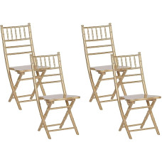 Dining Room Chairs Set of 4 in Gold Beech Wood Plywood Foldable Modern Machias