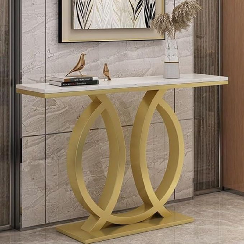 Sofatisch aus Metall mit runden Kanten für Wohnzimmer, Flur und Eingangsbereich