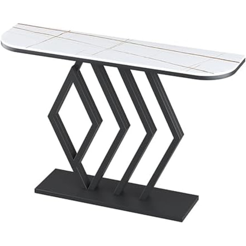 Entrance Table Console Table with Metal Shelf, Narrow Hallway Sofa Table, Space-Saving Design for Living Room, Bedroom, Balcony