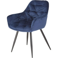 lukmebel Tokyo Upholstered Chair, Reclining Chair, Dining Room Chair, Upholstered Chair, Quilted Lounge Set, Visitor Chair, Make-Up Chair, 3 Variants (Navy Blue)