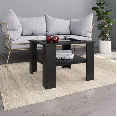 ZQQLVOO Modern coffee table, living room table, side table, sofa table, tea table, coffee table, for living room, bedroom, black, 60 x 60 x 42 cm, chipboard