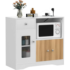 Wohenster Sideboard, Kitchen Cabinet with Microwave Shelf Doors and 1 Drawer Storage Cabinet with 3 Doors, 40 x 80 x 83 cm, for Living Room, Kitchen, Dining Room, Bedroom