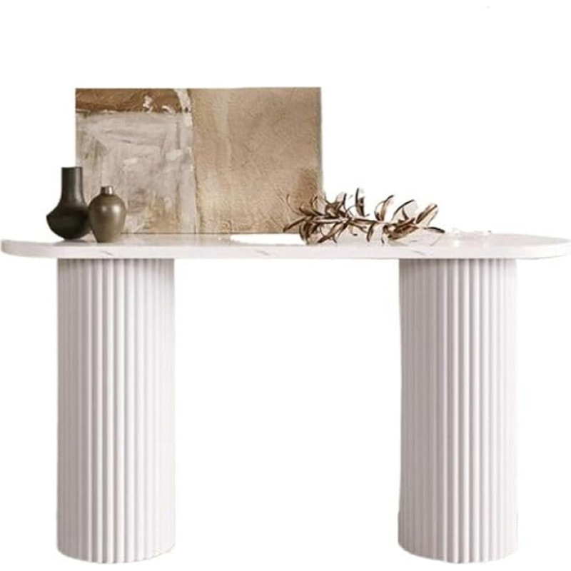 loeusjfnr Foyer-Sofatisch Schmal Einfacher Moderner Halbrunder Konsolentisch Home Art Marmor-Konsolentisch Langer Sofatisch mit Regalen