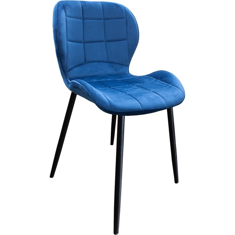 TRISENS Dining Room Chair with Velvet Velour Cover and a Metal Frame Colour: Velvet Navi Quantity: 1 Piece