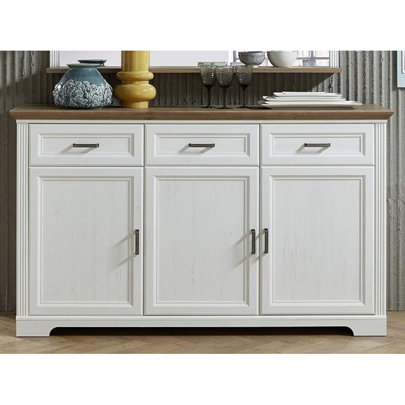 möbelando Jillana Sideboard Chest of Drawers Light Pine / Artisan Oak