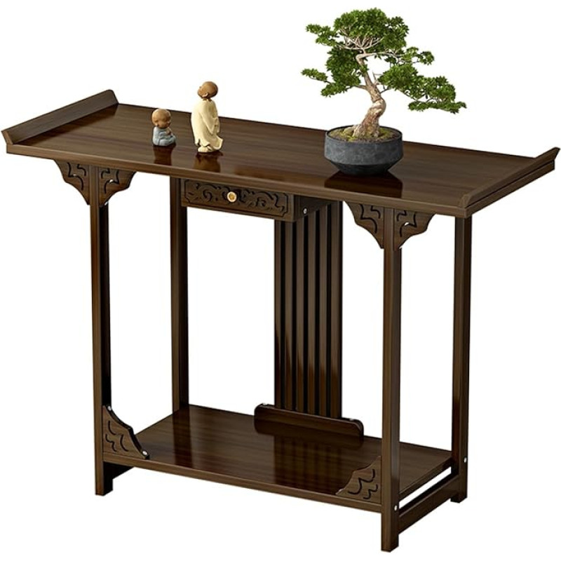 Konsolentisch schmaler Sofatisch Konsolentische Eingangsbereich Massivholz-Konsolentisch, Eingangstisch, Sofatisch Schmaler Langer Tisch mit Ablageflächen und Schubladen für Heimstudio, Wohn