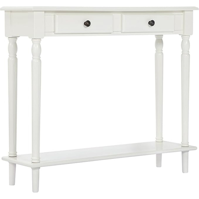 Stilvo Modern Console Table Sofa Table Console Table Living Room Narrow Long Sofa Table Behind Couch Console Table 2-Tier Sofa Table with Drawers and Square Shelves