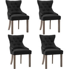 vidaXL Set of 4 Dining Room Chairs, Kitchen Chairs, Upholstered Chairs, Living Room Chairs, Dining Room Chairs, Black Fabric
