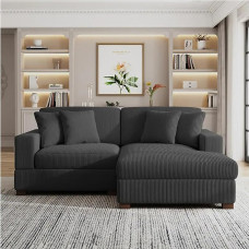 HTI living Xenia Couch with Ottoman Right Corner Sofa Anthracite