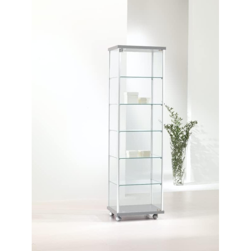 ITALFROM Tempered Crystal Glass Display Case Height Adjustable 53 x 39 x 18 cm