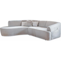 MIUFORM Corner Sofa, Bella Siena L-Shape, Living Load Couch, Living Room, Guest Room (Left Aligned, Light Grey)