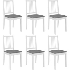 Tidyard Set of 6 Wooden Dining Room Chairs with Upholstery Kitchen Chairs Living Room Chair Set Solid Wood Dining Room Chair Set Grey
