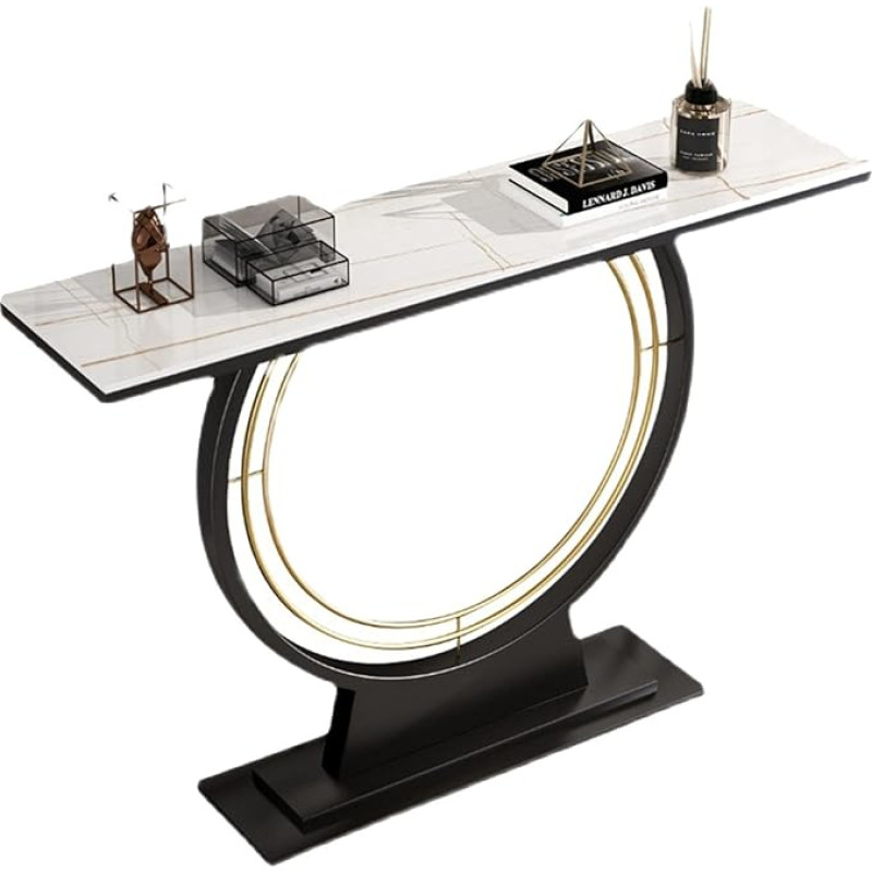 CAFIEDR Coffee Table, Living Room Sofa Table, Metal Console Table, Narrow Skirt Table, Storage Table 31.4 × 11.8 × 31.4 Inches