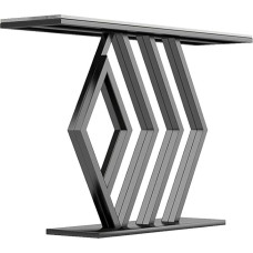 CAFIEDR Coffee Table, Hallway Console Table, Narrow Table in Living Room or Hallway, Sofa Table, Shelf, Marble and Metal, Black and White