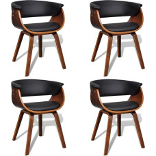 Modern Artificial Leather Wood Dining Chair 4 pcs