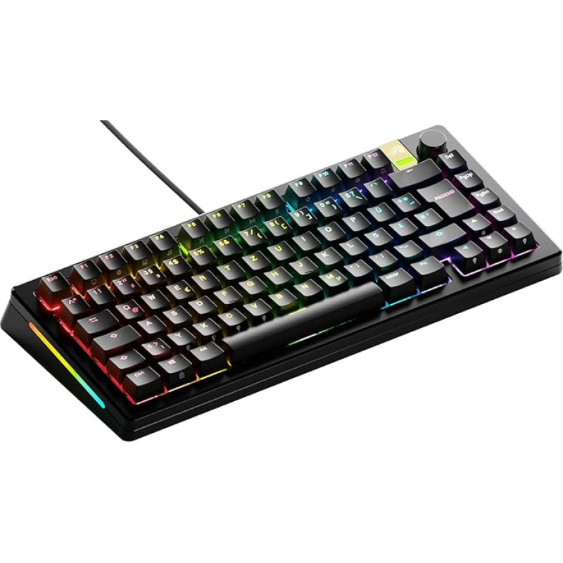 Glorious Gaming GMMK 3 PRO HE: Tastatur (Rapid Trigger), Hall-Effekt, modulares Aluminiumgehäuse & Dichtungssystem, 8K-Abrufrate, Hot-Swap (MX- & HE-Schalter), TKL 75 %, Deutsche QWERTZ - Schwarz