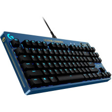 Logitech G PRO Mechanical Gaming Keyboard - Ultra Portable Tenkeyless Design, Detachable USB Cable, LIGHTSYNC RGB Keys, Official League of Legends Edition, US INT'L - Blue/Gold
