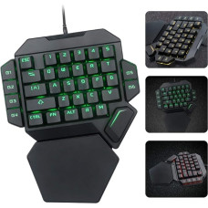 Diyeeni One-Handed Mechanical Keyboard, RGB Gaming Keyboard 35 Keys Blue Switch, USB Wired Gamer Keyboard for Laptop PC Pro Gamer