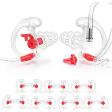 Zeadio kolmekordse äärisega kõrvaklapid mugavad silikoonist kõrvaklapid - suurus M, 8 paari, läbipaistev