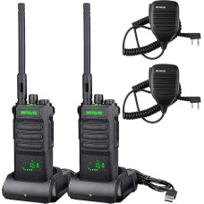Retevis RT86 pikamaa raadio, suure jõudlusega Walkie Talkie kõlariga mikrofoniga, 2600 mAh kaasaskantav raadio, traadita kloonitud hädaabiraadio tootmisele (must, 2 tk)