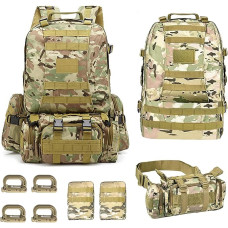 BODYGAD 60L sõjaväeline seljakott, veekindel, must, 55 x 45 x 15 cm, Outdoor, Unisex, Zip, Softshell, raamitud seljakott