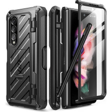 SupCase Case for Samsung Galaxy Z Fold 3 5G (2021), Shockproof Mobile Phone Case Bumper Case Robust Protective Case [Unicorn Beetle Pro] with Integrated Screen Protector & Stand & S Pen Slot (Black)