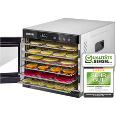 COSORI Stainless Steel Food Dehydrator with 50 Recipes, Includes 6 Stainless Steel Dehydrator Trays, 3 Dehydrating Grids, 3 Drying Mats, Large Area 0.6 m², 48 Hours Timer, LED Display (35°-75°C) and