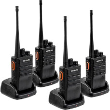 Retevis RB646 IP67 veekindel Walkie Talkie, PMR446 Kaasaskantav väike kahesuunaline raadio, VOX häirealarm USB-laadija, pihuarvuti ehitusplatsidel (must, 4 tk)