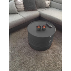Barrel Furniture Side Table Oil Barrel Design Furniture Coffee Table Anthracite Diameter 57 cm