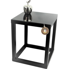 Side Table, Coffee Table, Flower Column, Decorative Column, Cube Frame, Black, Glass Black, Various Sizes (20 x 20 x Height 30 cm)