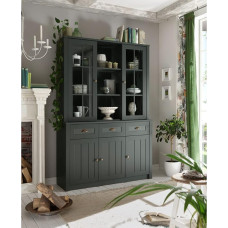 Lomadox Country House Buffet Cabinet in Elegant English Green Width 130 cm