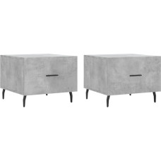 vidaXL Coffee Table, Set of 2, Sofa Table for Living Room, Living Room Table with Lots of Storage Space, Side Table, Coffee Table, Living Room Furniture, Concrete Grey Wood Material