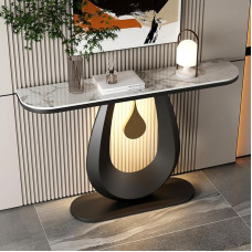 HARELA Narrow Console Table, Entrance Area Decorative Table, Simple Living Room Sofa Table, for Entrance, Hallway, Anteroom, Living Room, Sturdy Metal Frame & Easy Assembly (Black, 100 cm / 39.4