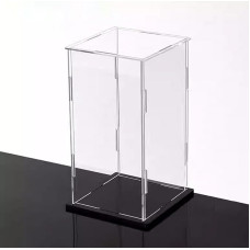 Acrylic Display Case, Thickened Transparent Acrylic Box, Rectangular Acrylic Display Case for Collectibles, Self-Assembling Storage Organiser for Toy Action Figures (Black, 25 x 25 x 30 cm (10 x 8 x