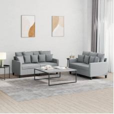 Juroupi 3201648 2-Piece Sofa Set with Cushion Sofa Living Room Sofa Set Sofas for Living Room Light Grey Fabric