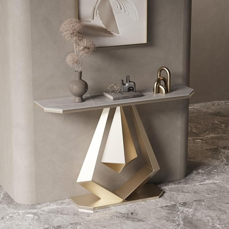 HARELA Console Table Industrial Hallway Table for Entrance Area, Hallway Table, Small Exhibition Table, Sofa Table for Small Space, for Living Room, Bedroom, Entrance Hall, Hallway (Grey, 150 cm / 59