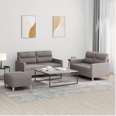 Juroupi 3-TLG. Sofagarnitur mit Kissen Sofa Wohnzimmer Sitzgruppe Wohnzimmer Sofa Set Sofas FüR Wohnzimmer Taupe Stoff - 3201583